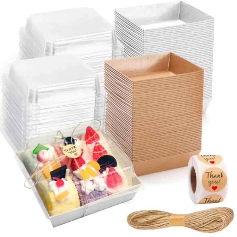 100 Pack Charcuterie Boxes with Clear Lids - Eco-Friendly, Portable, and Leak-Proof Food Containers for Various Delights - 50 B
