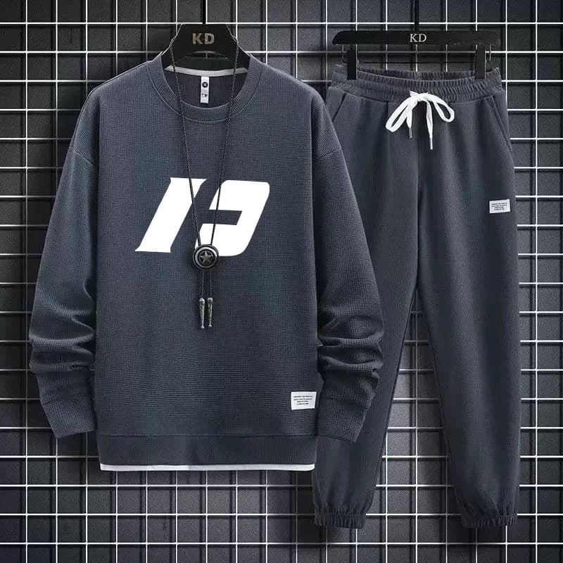 Set Casual Primaverile Autunnale da Uomo, Stile Street Trendy, Felpa con Cappuccio Oversize e Pantaloni Casual High Street, in Poliestere per Giovani