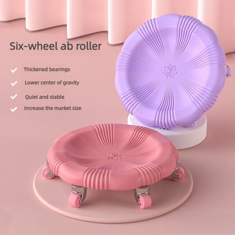 Six Round Silent Ab Rollers for Abdominal Health Shaping, Fat Burning Rolling, Sliding Disc for Abdominal Contraction Vest Line