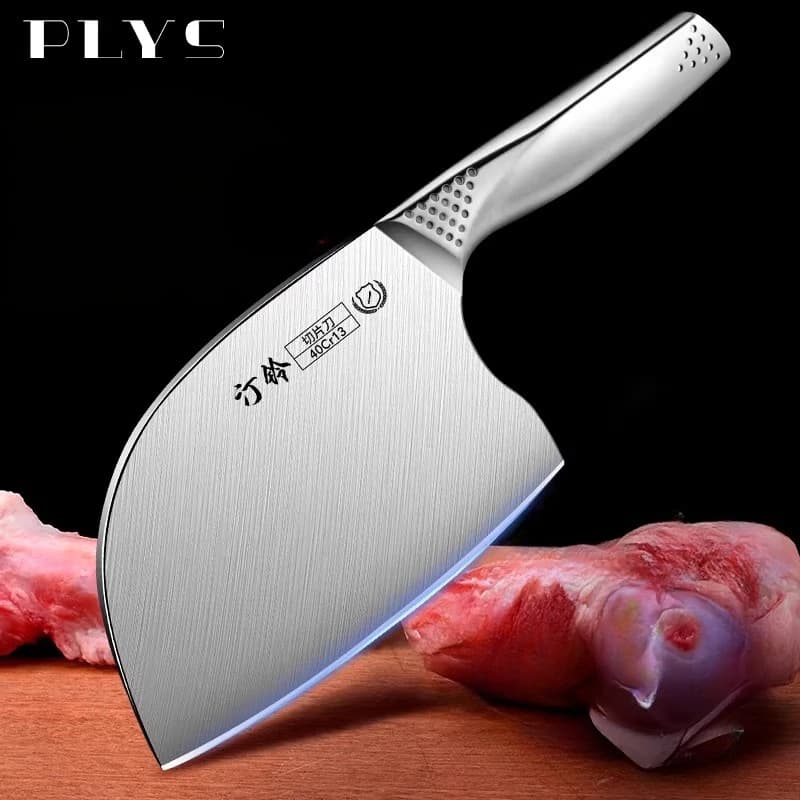 Coltello da affettare con testa rotonda interamente in acciaio inossidabile, coltello da chef affilato per la cucina domestica C2612