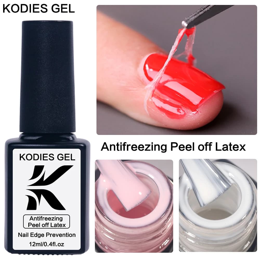 KODIES GEL Latex Nail Protector Peel Off Liquid Tape Anti-congelamento Gel Polish 12ml cura della pelle Nail Edge Prevention protezione per cuticole