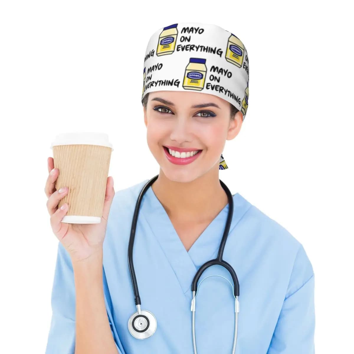 Mayo (Mayonnaise) On Everything Scrub Hat Doctor Working Surgical Cap Unisex Adjustable Nursing Caps for Dentist