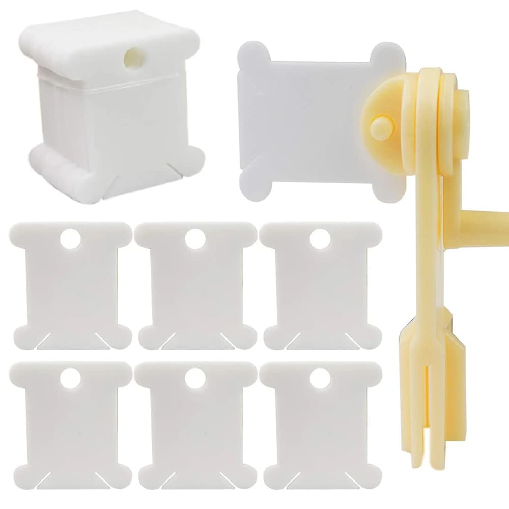 Bobine di filo interdentale in plastica con filo interdentale avvolgitore per bobina Cross-Stitch supporto per filo di carta ricamo fai da te organizzatore di filo interdentale accessori per cucire
