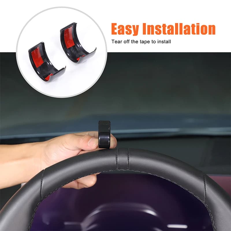 2 pieces ABS black for BMW series 5 G60 2024 + X3 G45 2025 steering wheel for car return to the correct sign car accessories coating