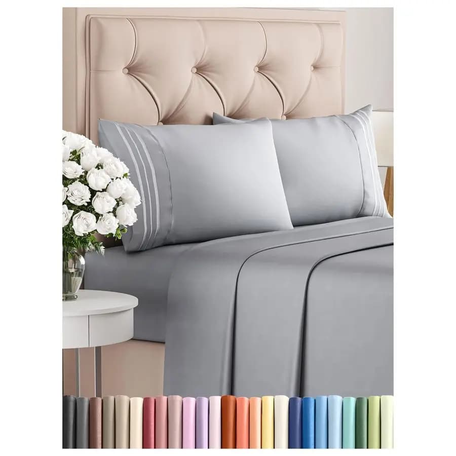 Set of Sheets 4 Pieces Size Queen, Comfortable and Breathable, Set of Luxury Cold Sheets for Hotel, for Women, Men, Children, Teenagers, Boys and Girls