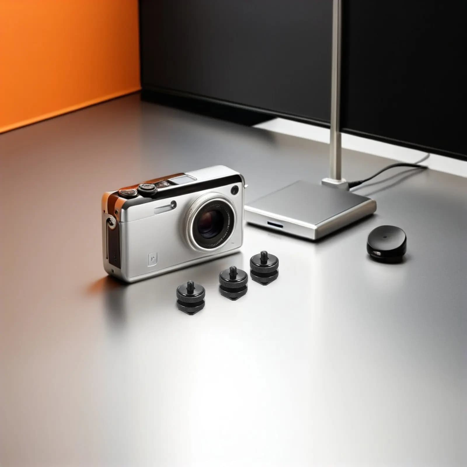 Adattatore a vite per treppiede da 4 pezzi, 14 pollici, con doppia vite bloccabile, supporto flash per fotocamera con attacco a slitta calda, adattatore per attacco a slitta calda