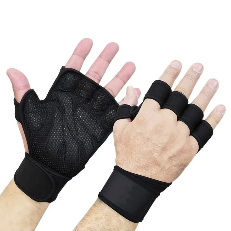 1 pair of fitness gloves for weight lifting for men women protective gloves for palm wrist with wrist guard training gloves for cycling gym
