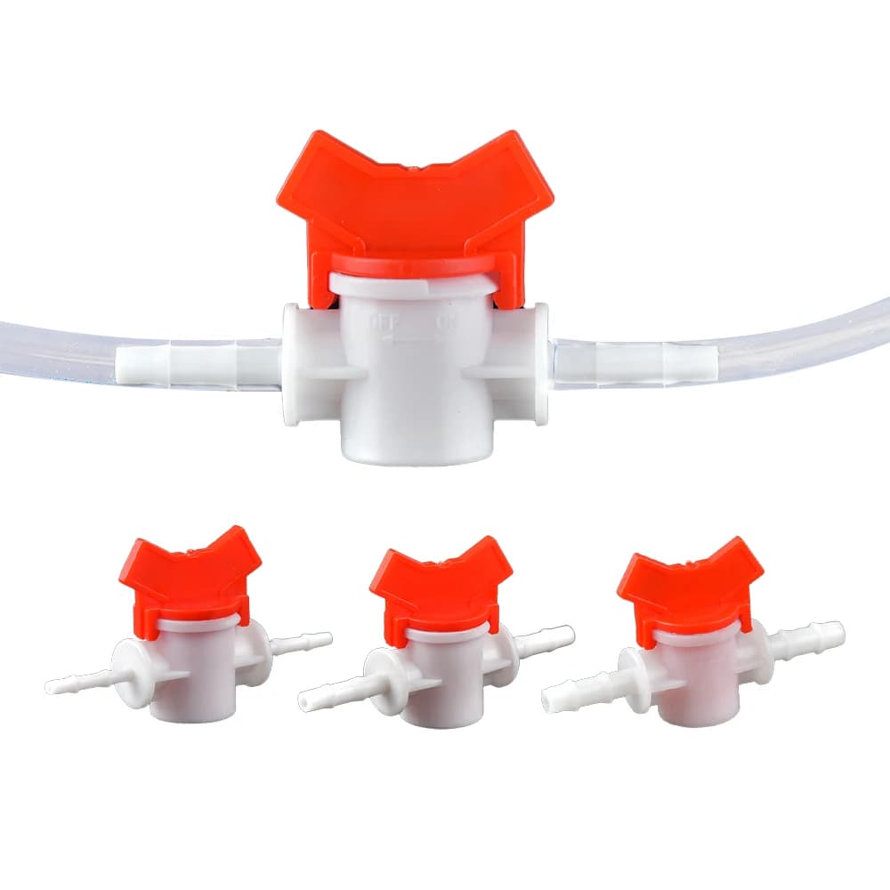 1 pz 4mm 6mm 8mm tubo in PVC Barb valvola a sfera in plastica a due vie acquario giardino Micro connettore di irrigazione
