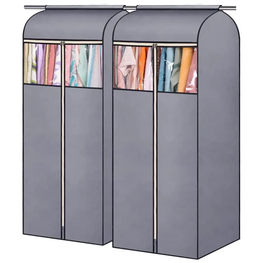 60 Sacche Appendiabiti per Armadio, Completamente Sigillate, per Giacche, Cappotti, Completi, Copriabiti per Guardaroba con PVC Trasparente