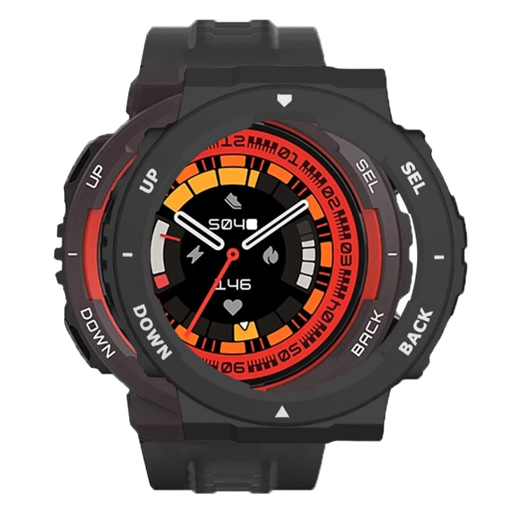 Per Huami Amazfit Active Edge A2212 Custodia protettiva per orologio intelligente con mezza copertura per PC - Nero / Bianco