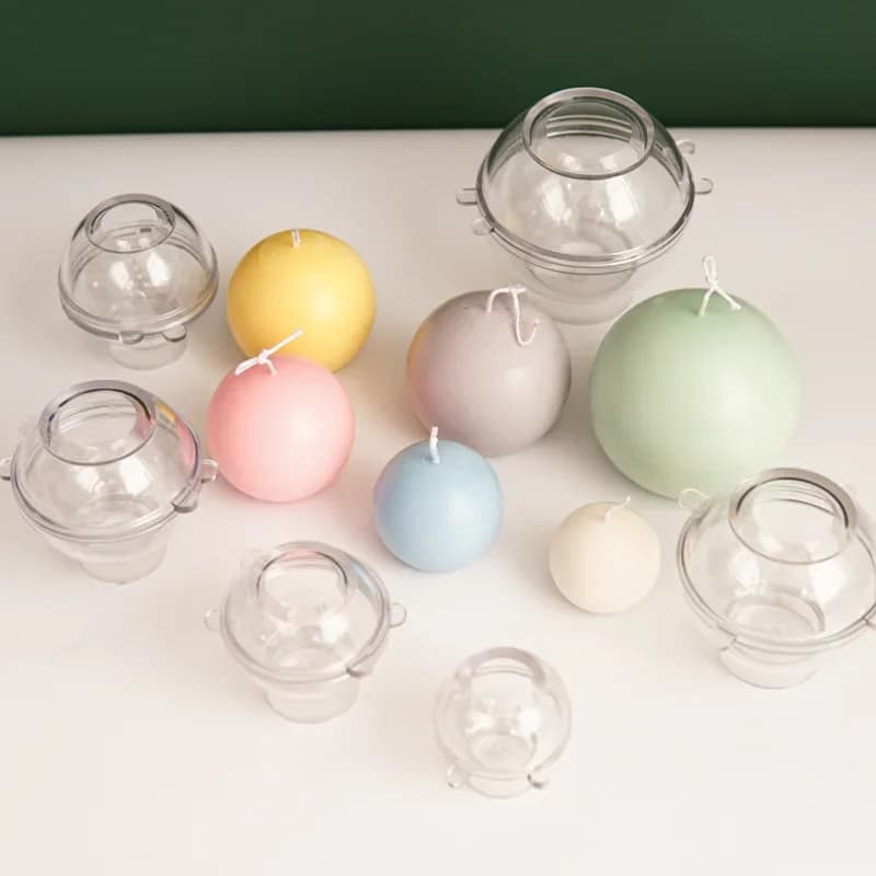 5-8 cm candela sferica stampo in plastica decorazioni per la casa fai da te candele artigianali per realizzare forniture kit di stampi in acrilico per PC regalo per feste