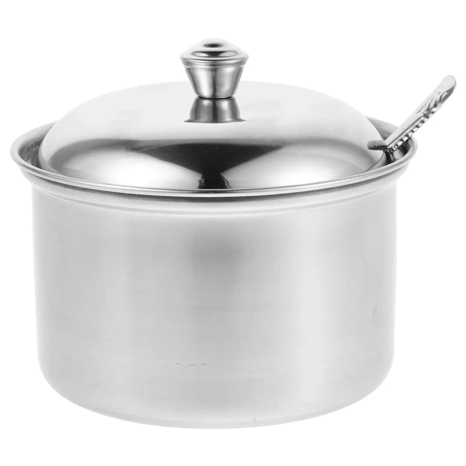 Set di Contenitori per Spezie in Acciaio Inox con Coperchio e Cucchiaio per Sale, Pepe, Condimenti, Contenitore Ermetico da Cucina