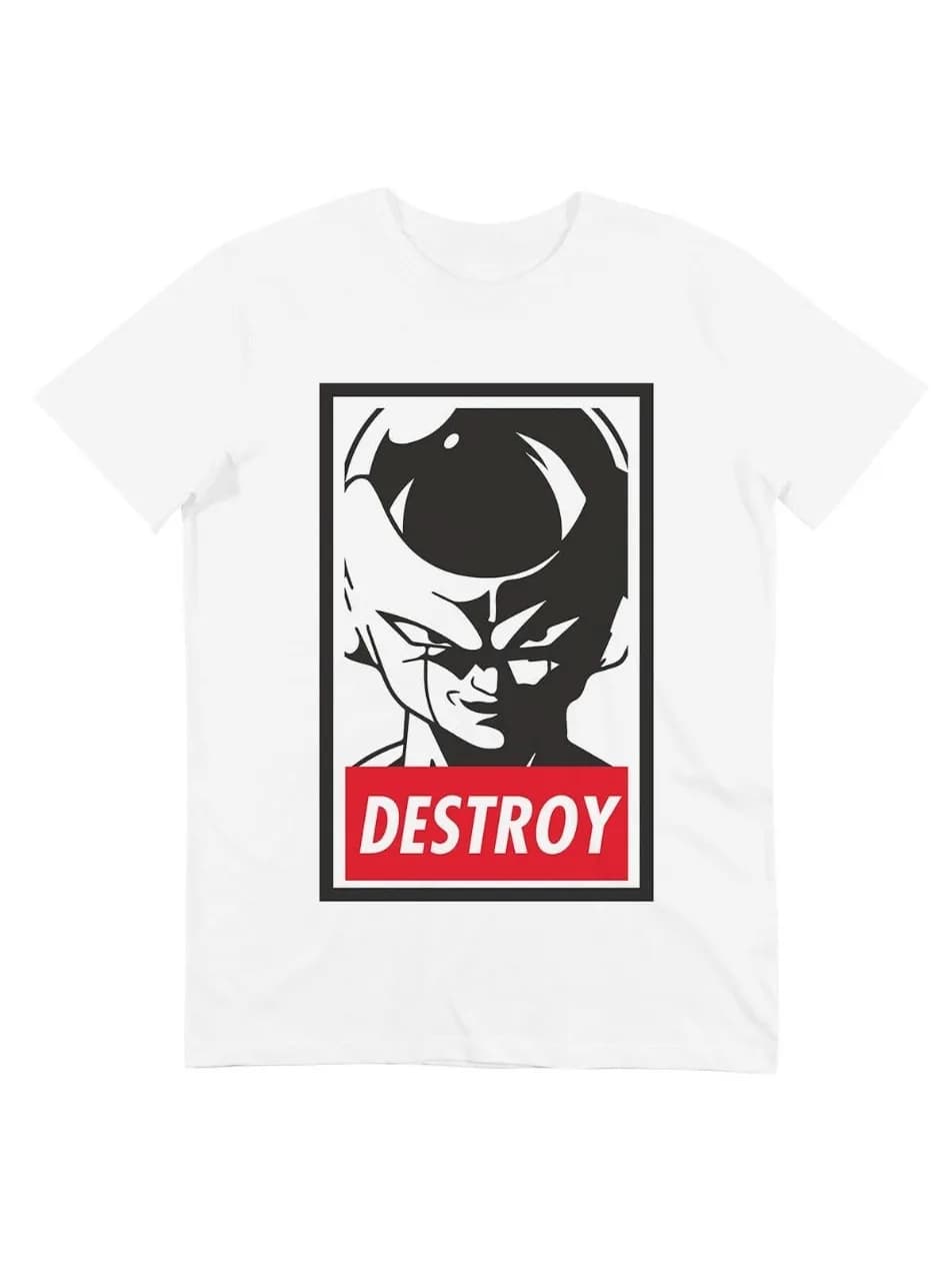 T-shirt Casual Street Art Dragon Ball con Stampa Destroy, Top di Lusso per Uomo, Donna e Bambino