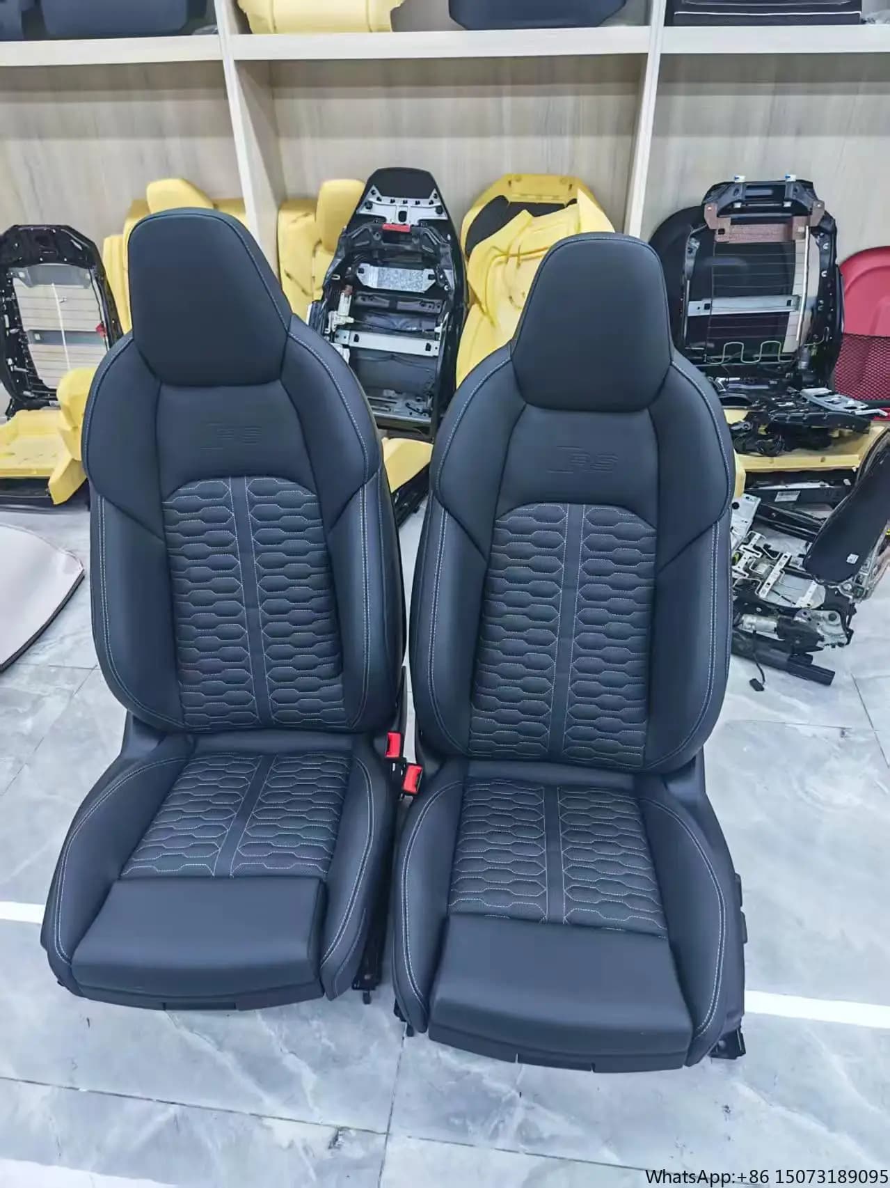 Car Accessories Custom Leather Cover Sports Racing Seats Bucket RS6 Sport Seat for A3 A4 A5 A6 A7 Q5 Q7 Q8 Upgrade