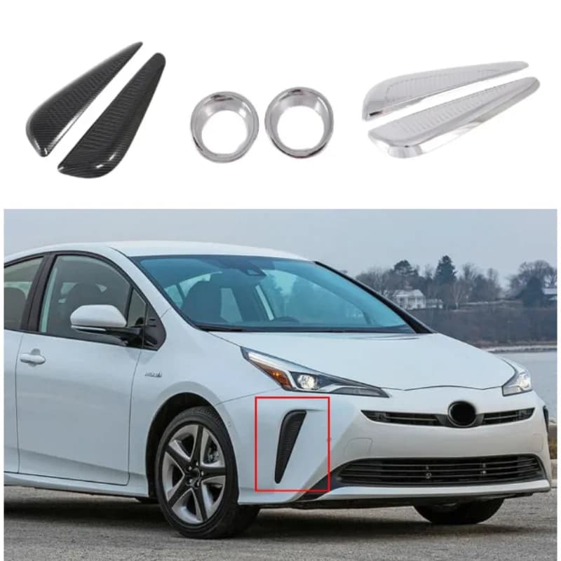 Auto Corpo Anteriore Della Luce di Nebbia Lampada Rivelatore Telaio Bastone ABS Chrome Trim Parti Sopracciglio 2PC Per Toyota Prius 50 serie 2019 2020