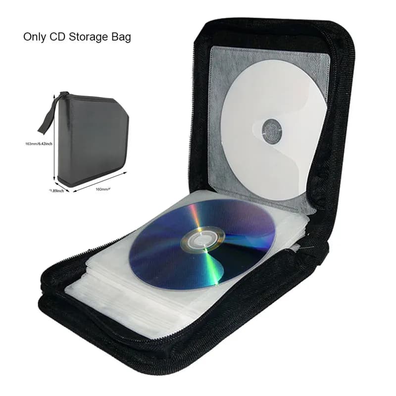 40 Disc CD Storage Bag Case Double-side Hard Album Home DVD Organizer Box