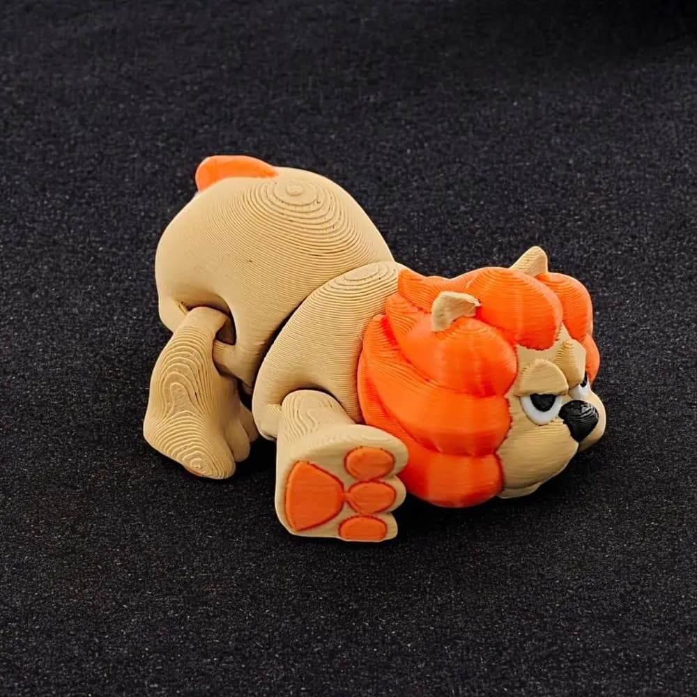 Lion Decorations Movable Joints Lion Ornament Realistic Handicraft Lion Sculpture Cartoon Figurine 3D Printed Lion