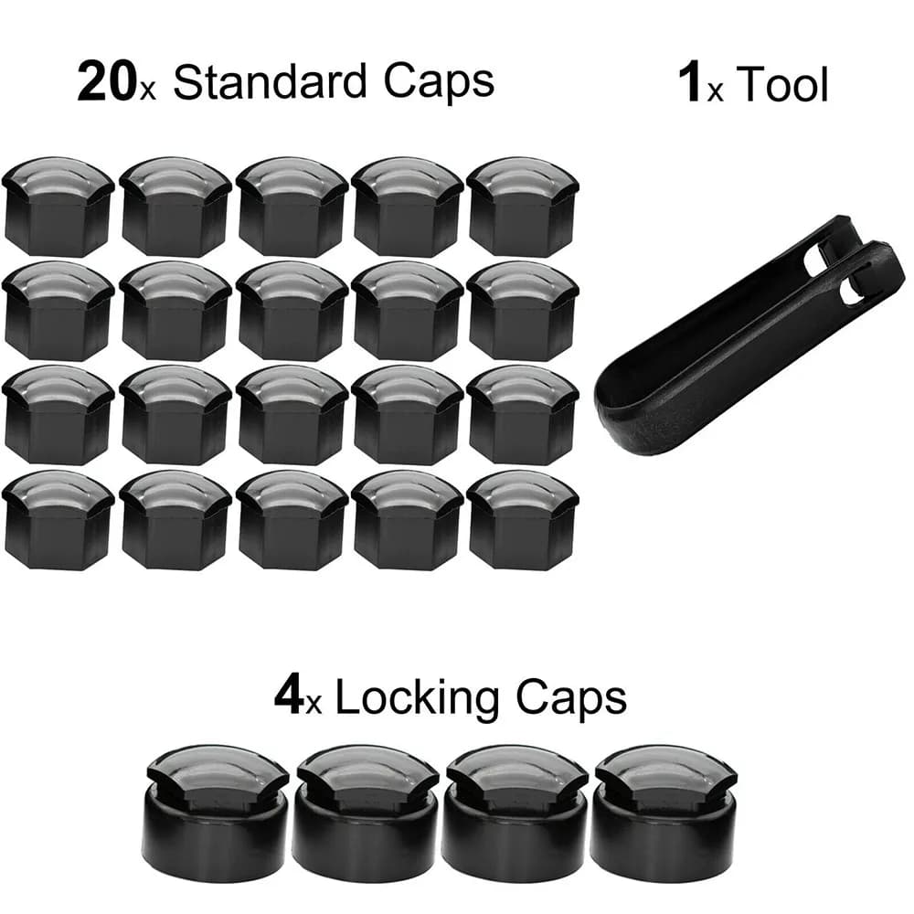 20 Pz Auto Wheel Lug Bolt Central Dado Tap 17mm Dado Wheel Covers Protection Cap Covers Anti-rust Car Hub Screw Cover