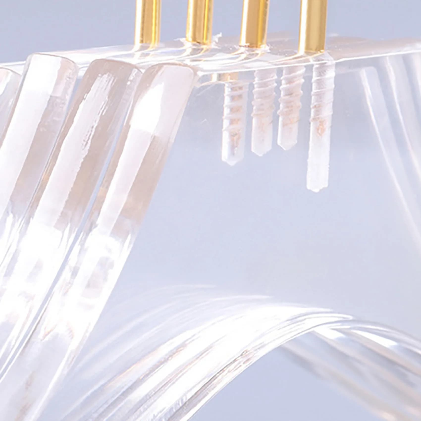 FIZP 10 Pcs Clear Acrylic Clothes Hanger With Gold Hook, Transparent Shirts Dress Hanger With Notches For Lady Kids L