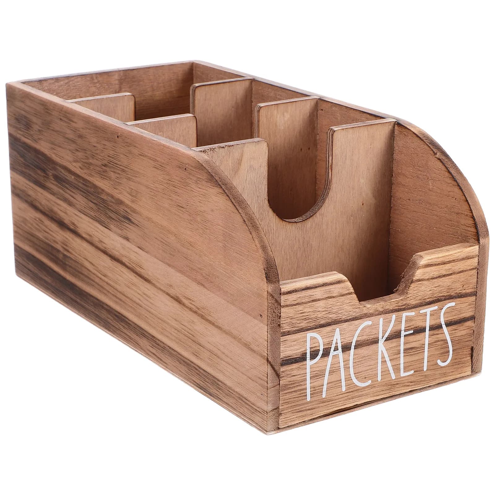 Wooden Tea Bag Organizer Box Kitchen Cabinet Storage for Tea Bags Sugar Packets Coffee and Seasoning Holder Organizer