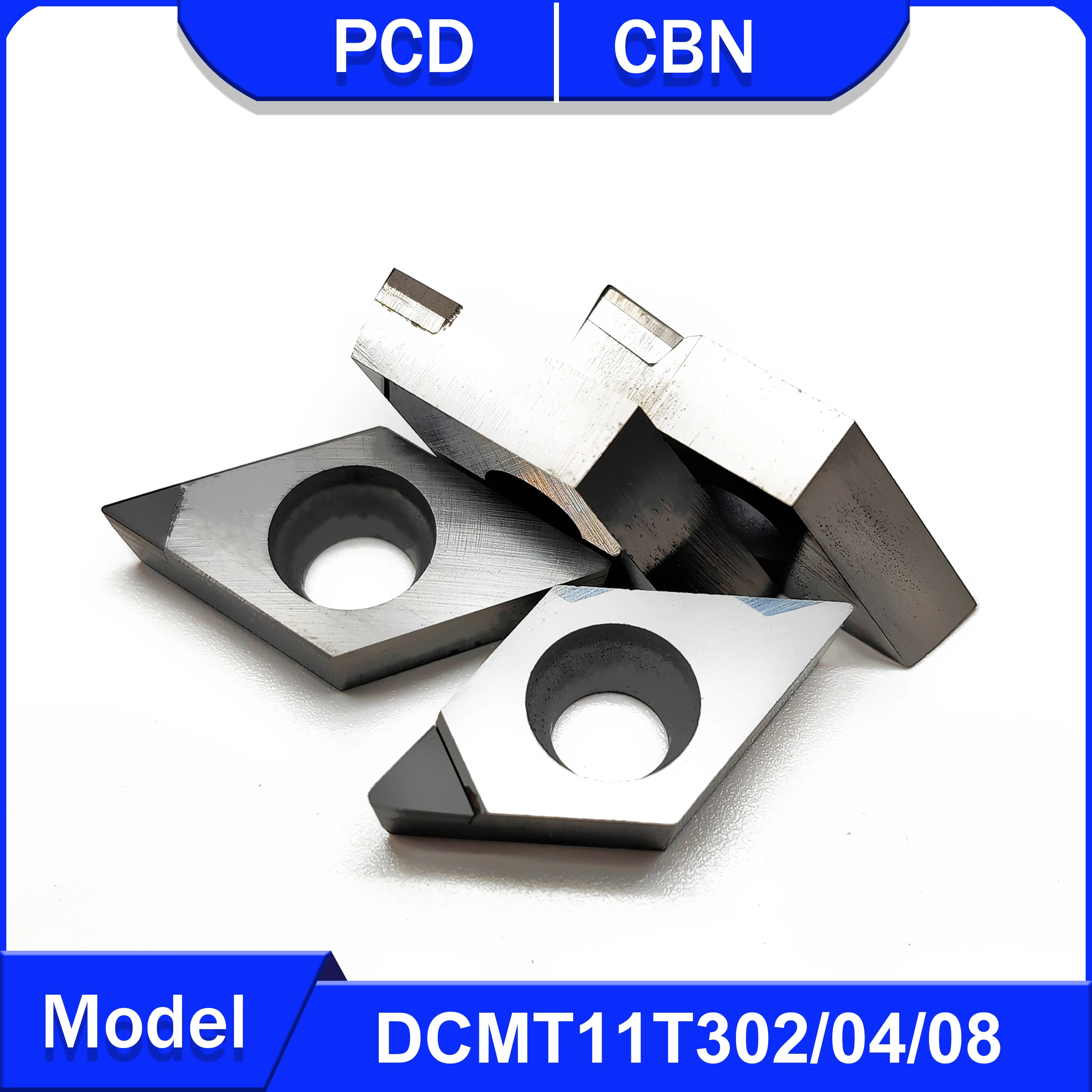 Utensile per tornitura CNC DCMT11T302 DCMT11T304 DCMT11T308 Utensile PCD lavorazione alluminio e rame CBN per acciaio duro e ghisa DCMT
