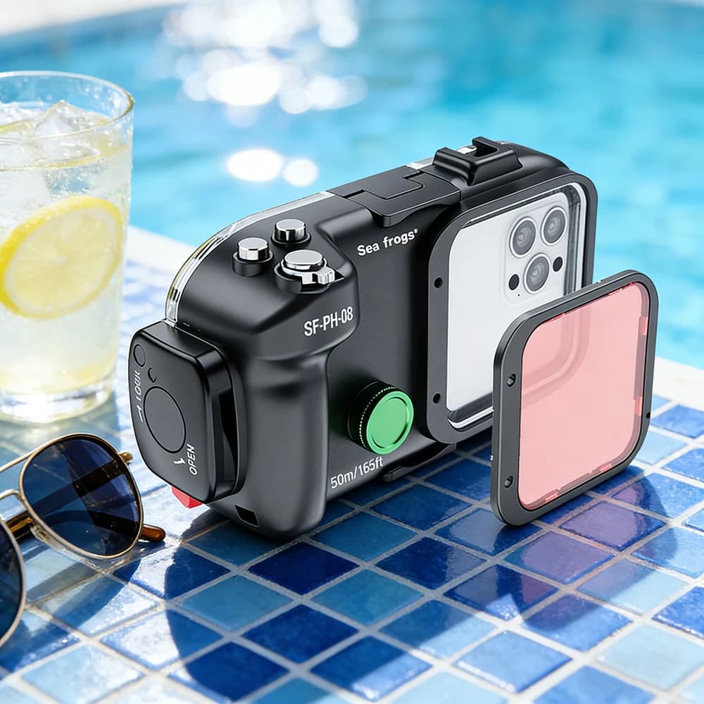 Seafrogs waterproof case for snorkeling iPhone 17 16 15 Pro 13 14 Pro 14 Pro Max, accessories for underwater photography up to 40M