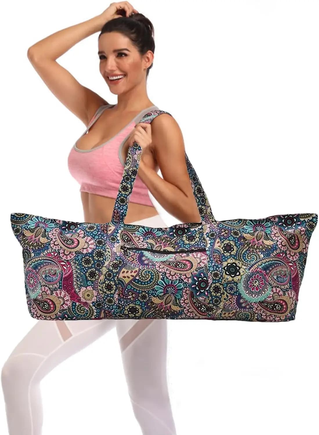 Big Bag for Yoga Mat with Hinges and Straps, Gym Accessories for Women, Fits Most Training Mats