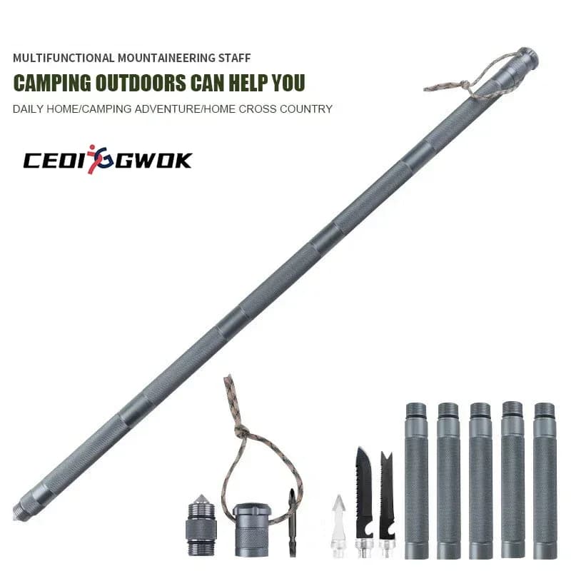 CEOI GWOK Multi Functional Trekking Poles Set Lightweight Collapsible Hiking Sticks for Outdoor Camping Walking Stick