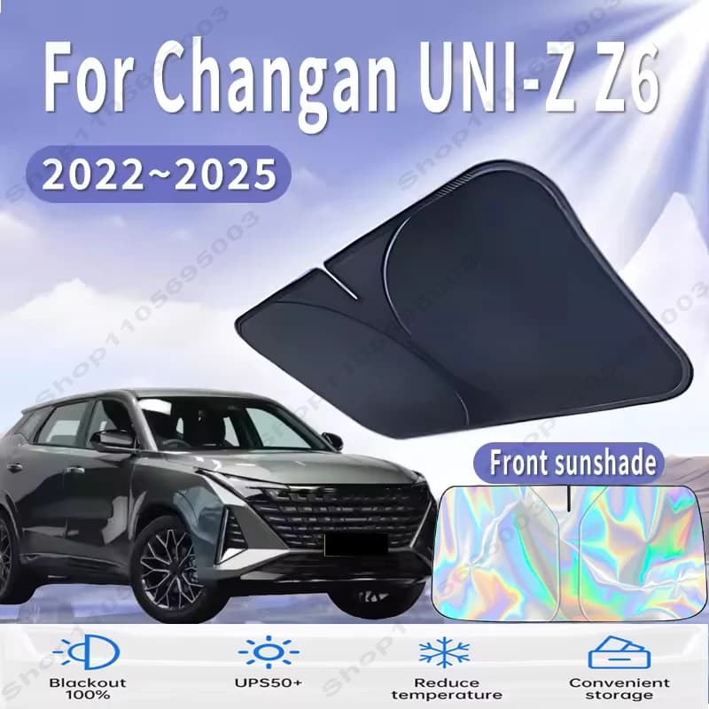 Front Windshield Sun Shade For Changan UNI-Z Volga K40 22~25 Custom Fit Foldable UV Reflective Sun Heat Protection Car Interior
