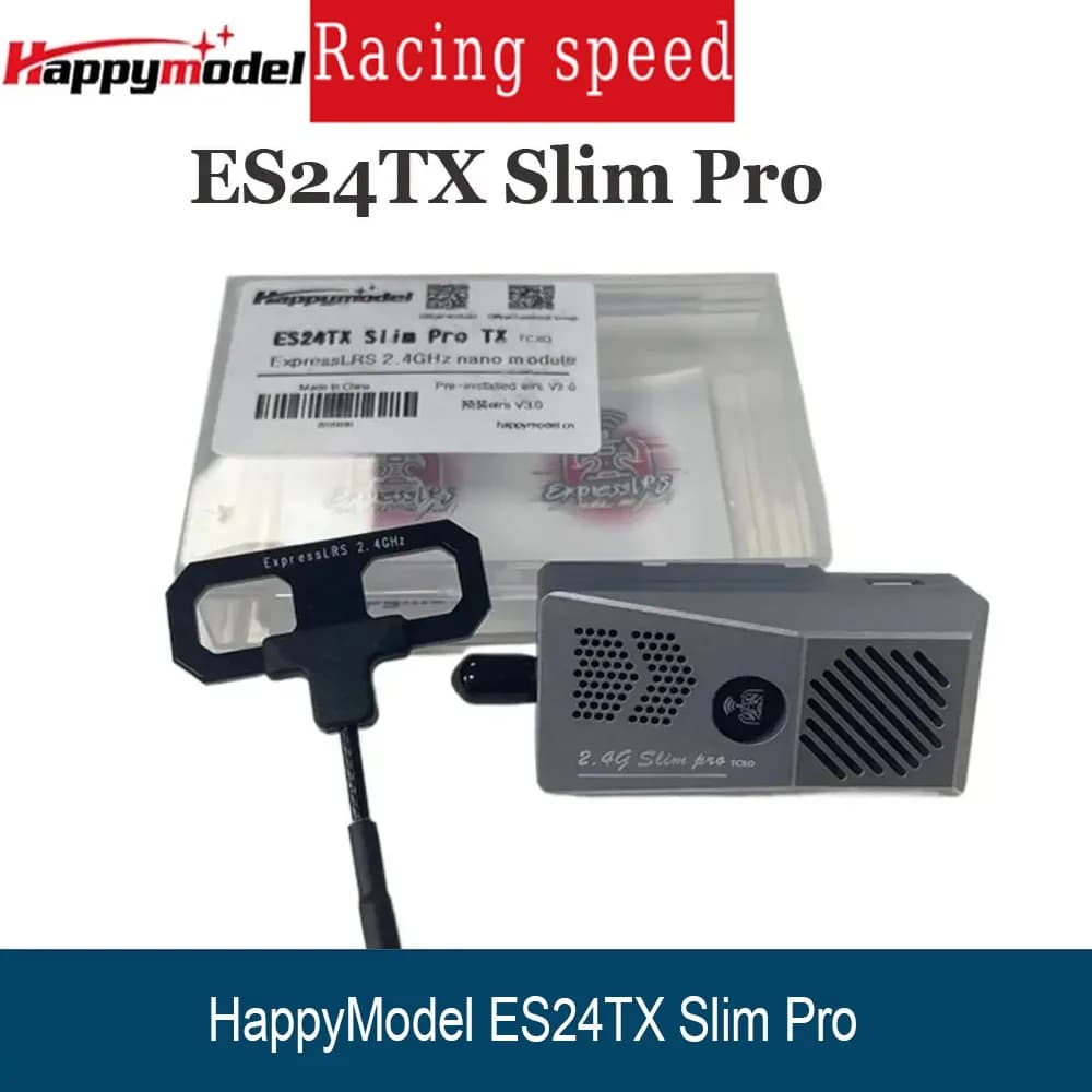 HappyModel ES24TX Slim Pro 2.4G 1W 1000mW ELRS Nano TX Modulo LED Ventola di raffreddamento Adattatore Nano per TBS Tango2 Pro Radiomaster Zorro