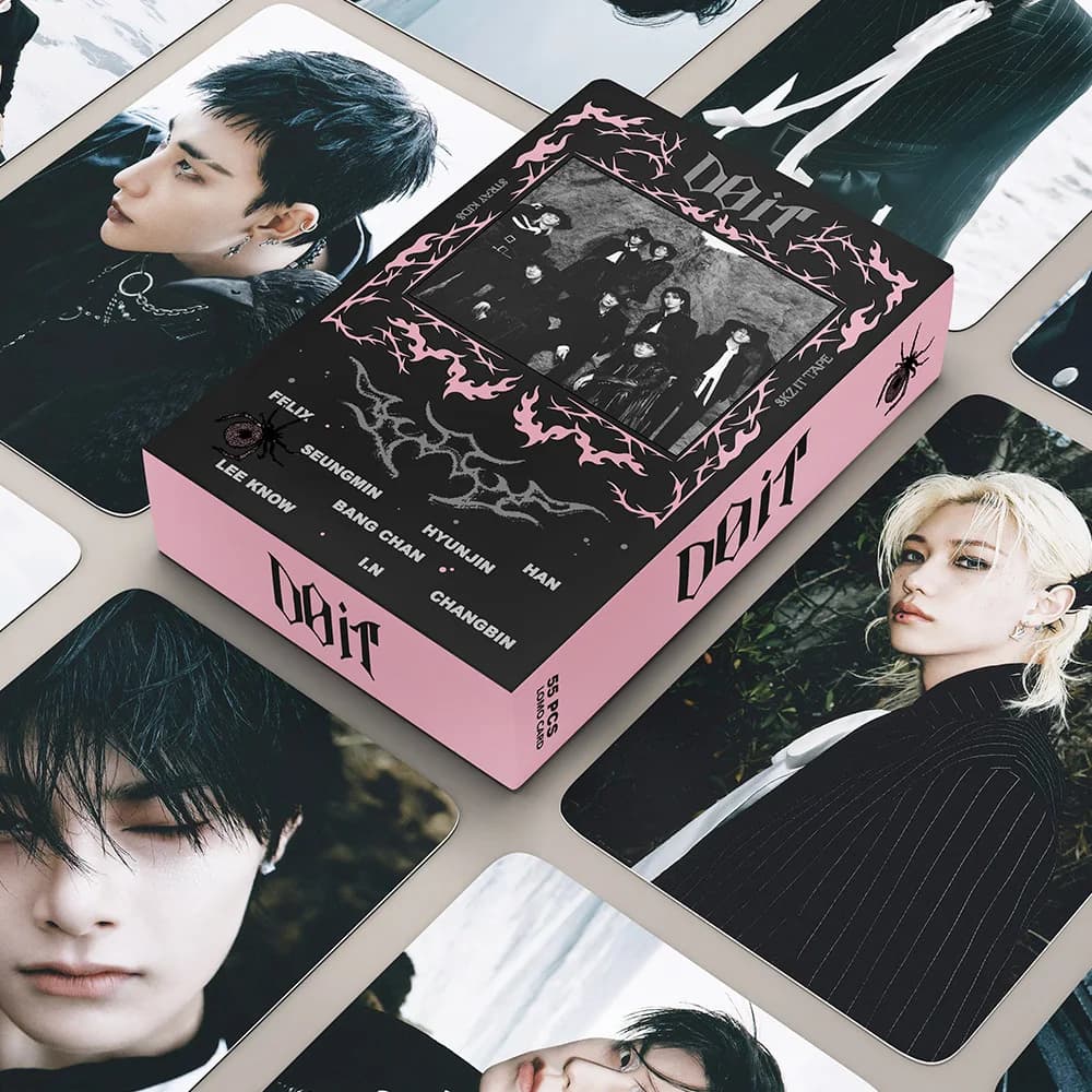 2026 new KPOP Idol New Card "DO IT" Pink Photo Card Fan Decoration Collection 55 Boxed Lomo Cards HAN Felix hyunjin