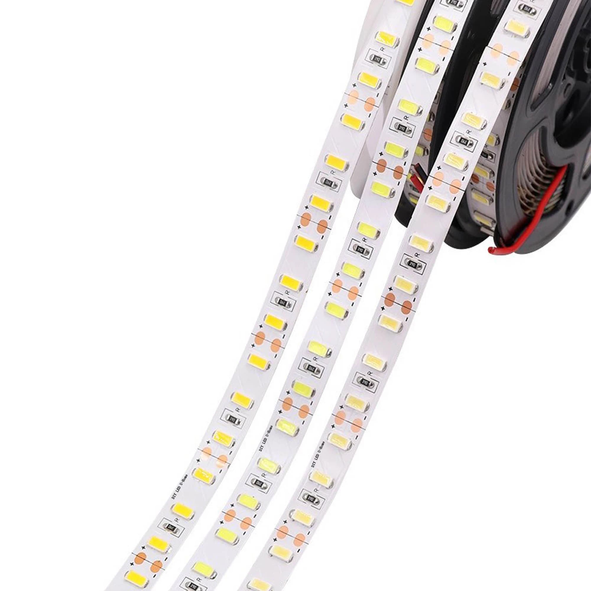 Striscia LED Flessibile Larghezza 10mm, Alta Resa Cromatica Ra 95+, Bianco Luce Diurna 6000K 4000K 3000K, DC12V 5M 300 LED, Illuminazione Fai-da-Te per Film