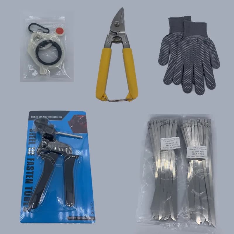 Pinza Manuale per Fascette Metalliche da Esterno, Strumento di Fissaggio in Acciaio Inossidabile Autobloccante