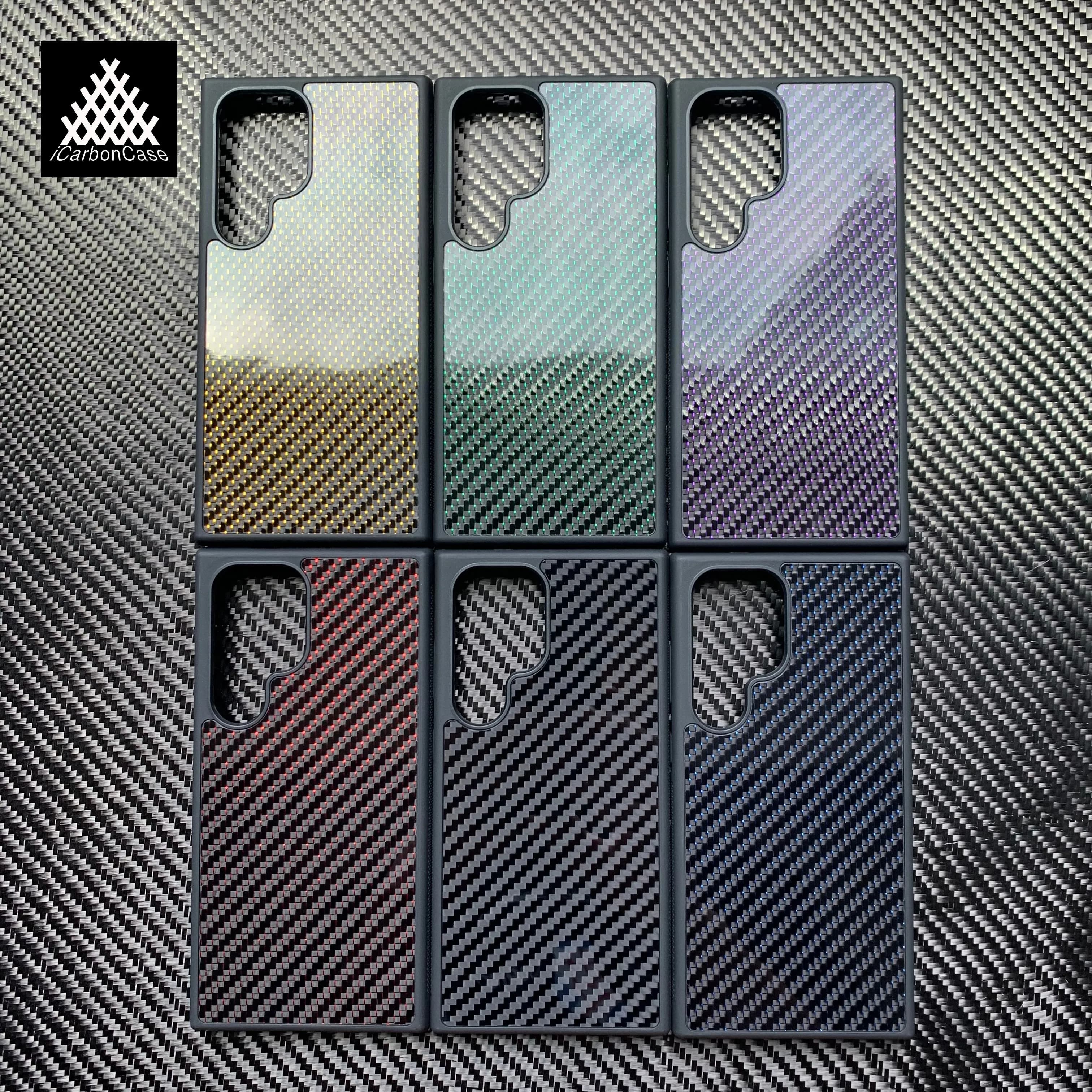 Magnetic Real Glossy Woven Colored Carbon Fiber Case for Samsung Galaxy S25 S24 S23 S22 Ultra S23FE S24FE S25+ S24+ with Magsafe