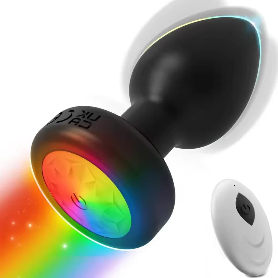 Massaggiatore della prostata con vibratore anale telecomandato per gay LED Butt plug vibrante Masturbazione Articoli per adulti Giocattolo del sesso per coppie