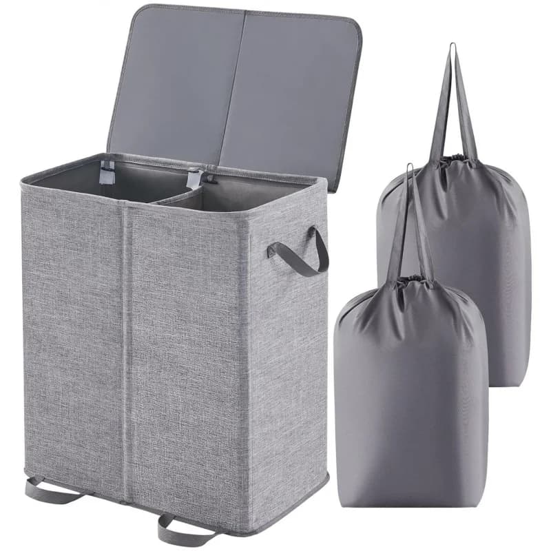 New double-layered with cover, detachable laundry , dirty clothes basket storage bag