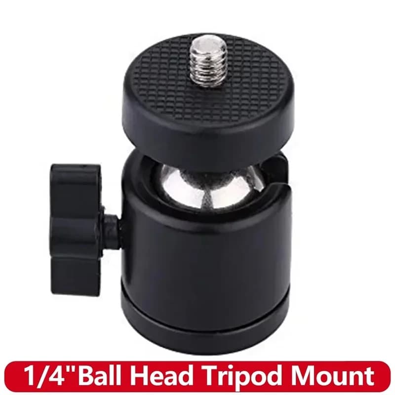 Universal Mini Metal Ball Head Adapter 360 Degree Adjustment 1/4" Screw For GoPro 14 13 DSLR Camera Mic Stand LED Light Tripod