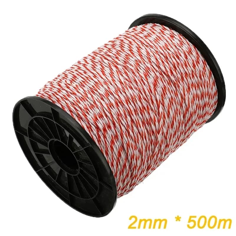 200/500M Roll Electric Fence Corda in Polyethylene with Steel Rope for Fence of Animals for Horses Wire and Accessories Very Low Resistance