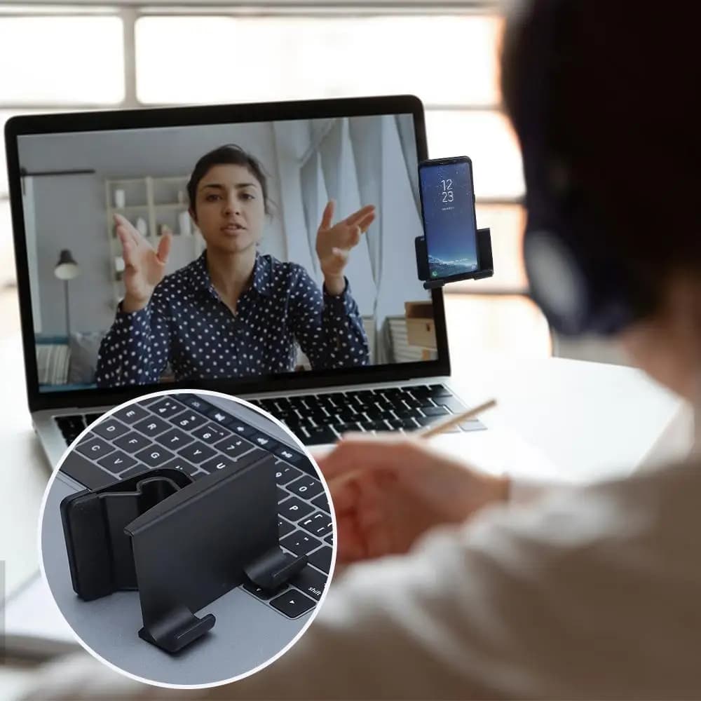 Supporto Laterale per Laptop con Curve Delicate e Linee Eleganti, Design Regolabile Multi-Angolo per Monitor Desktop