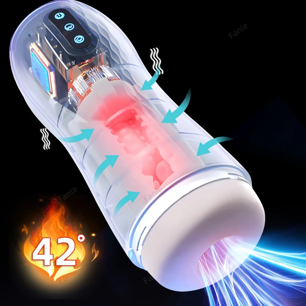 Automatic Masturbator with Vibration and Heating, Oral Sex Simulator, Pen Pump, Masturbation Cup, Men's Sexual Toys