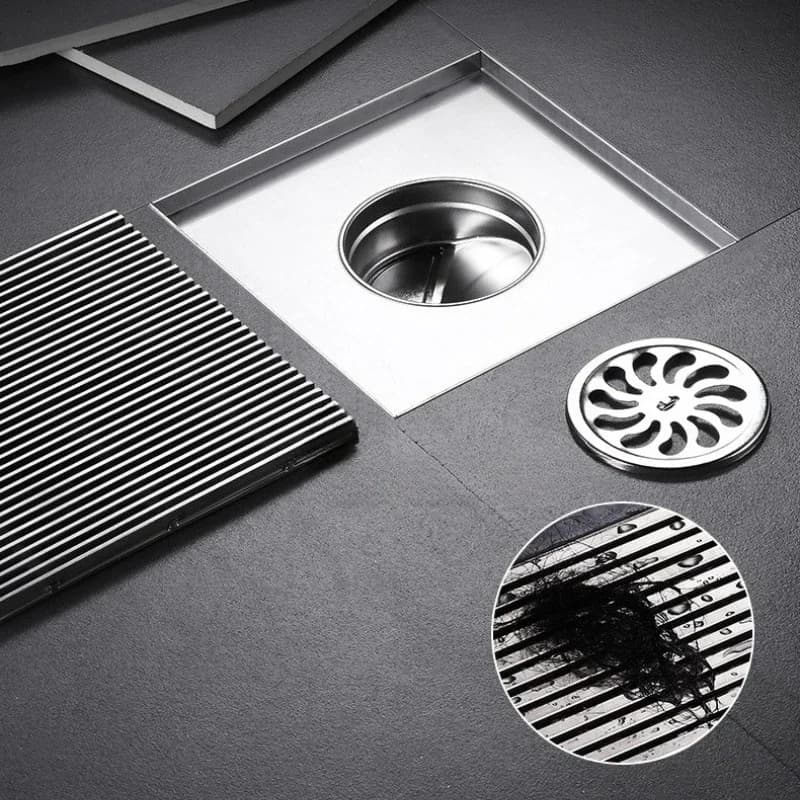 Solid 304 stainless steel 15X15 floor drain DN110 toilet square anti odor floor drain hotel engineering large floor drain