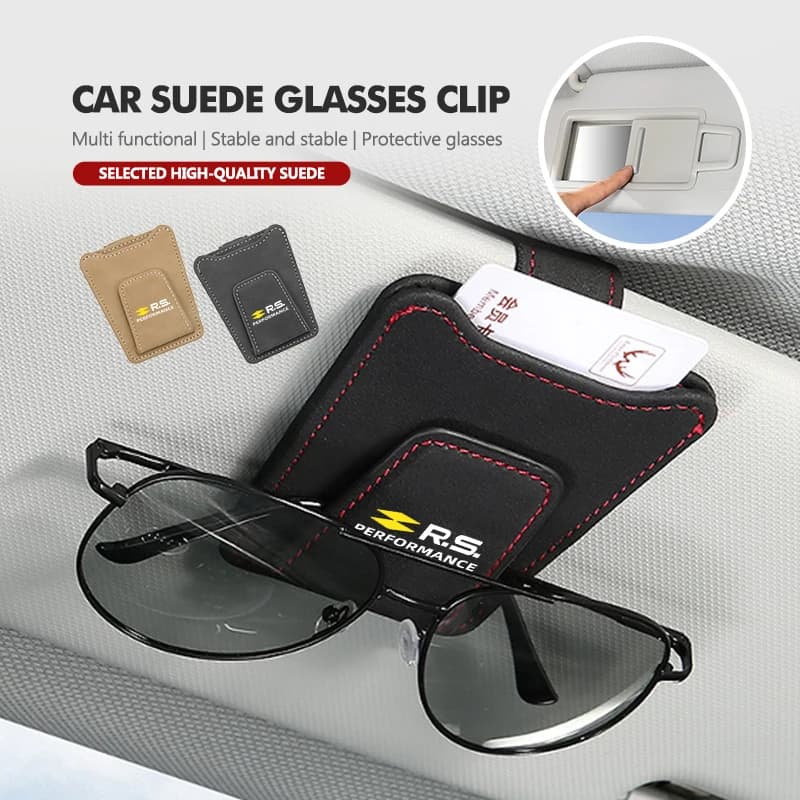 Leathers Car Glasses Clip Sun Visor Sunglasses Card Box For Renault Clio Arkana Captur Twingo Talisman RS Logan Duster