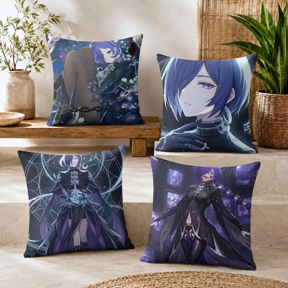 Promeia Zenless Zone Zero Cushion Cover Summer Coolness Linen Organic Fabric Sofa Pillow Case Double-Sided Printing Home Decor