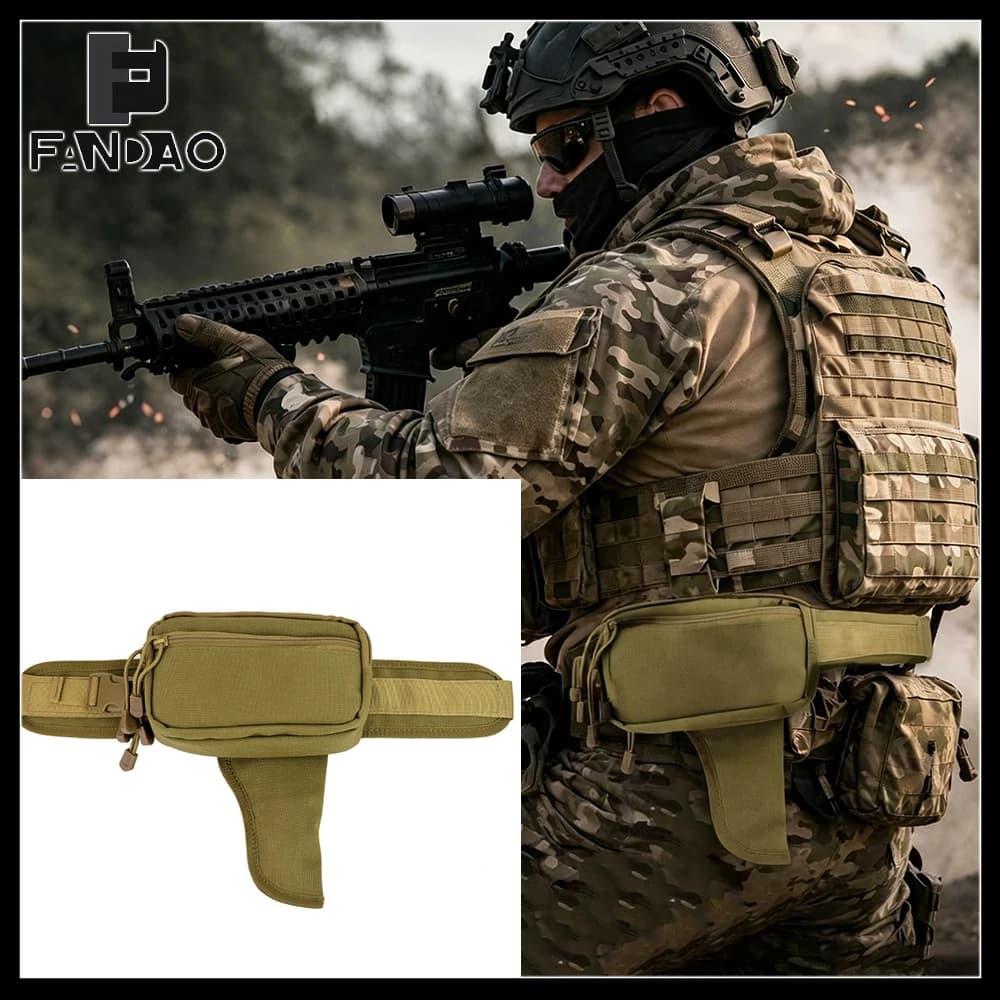 Marsupio Tattico EDC Portatile con Fondina Nascosta per Caccia, Campeggio, Corsa e Equitazione