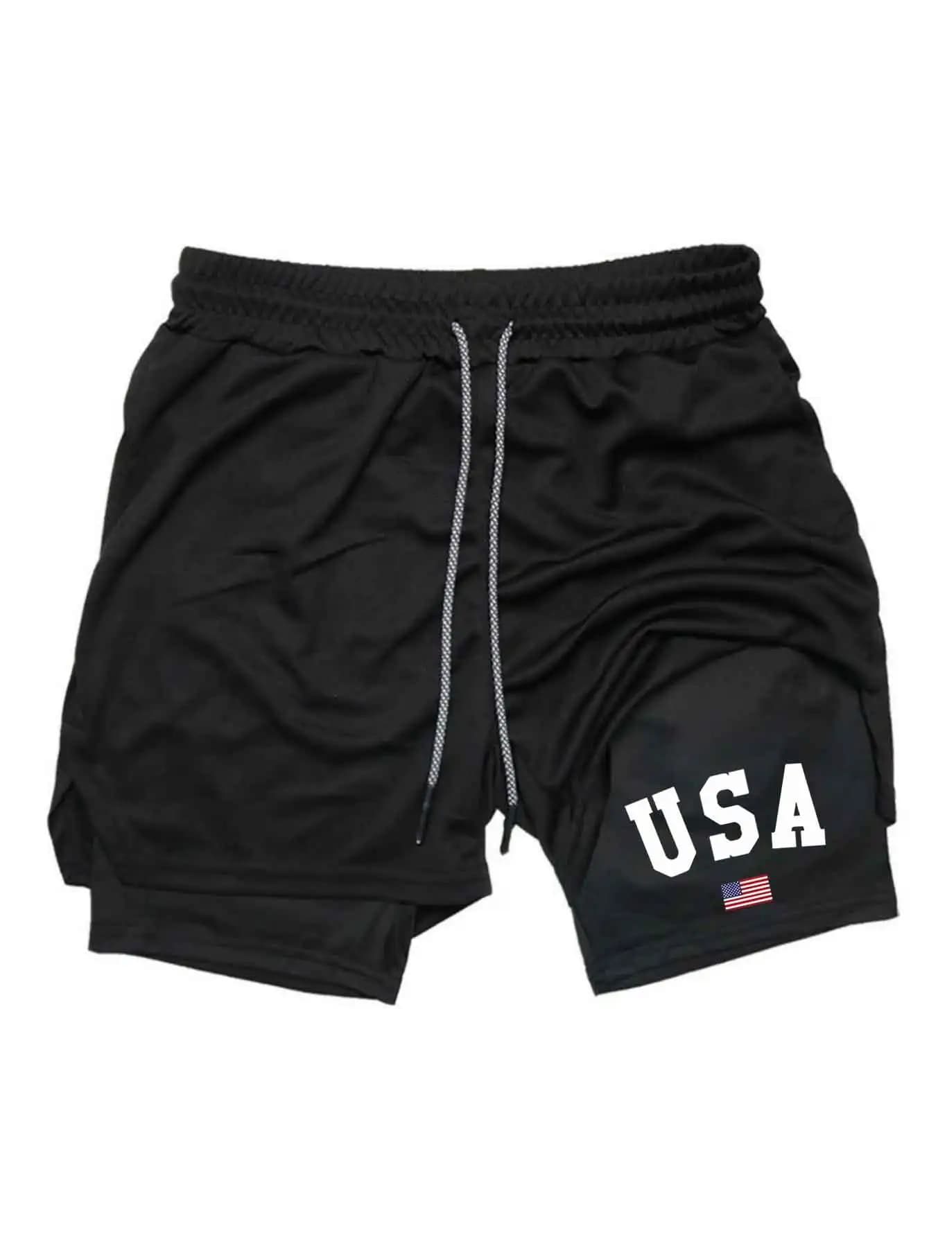 Men's Sports Shorts 2026, Printed, Double Layer, Fast Drying, for Basket and Fitness