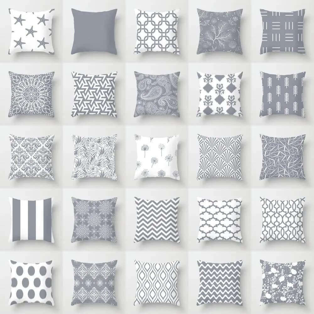 European Grey Federa for Geometric Pillow Lining for Sofa cushion Garden cushions Hotel outdoor cushions Car chair 45X45 cm