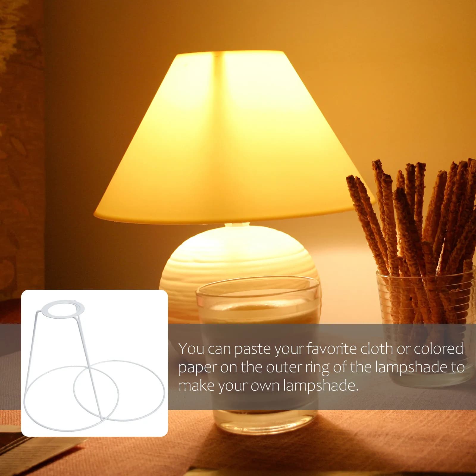 1Set Lampshade Ring Iron Frame for DIY Lamp Shades Table Floor Pendant Light Wire Lamp Shade Frame Metal Ring Support Decorative