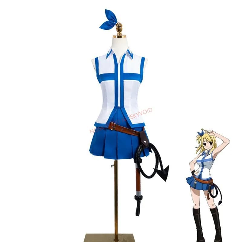Anime Lucy Heartfilia Cosplay Costume Wigs Headwear Halloween Comic-con Fairy Tail Celestial Spirit Mage Lucy's Stage Outfits