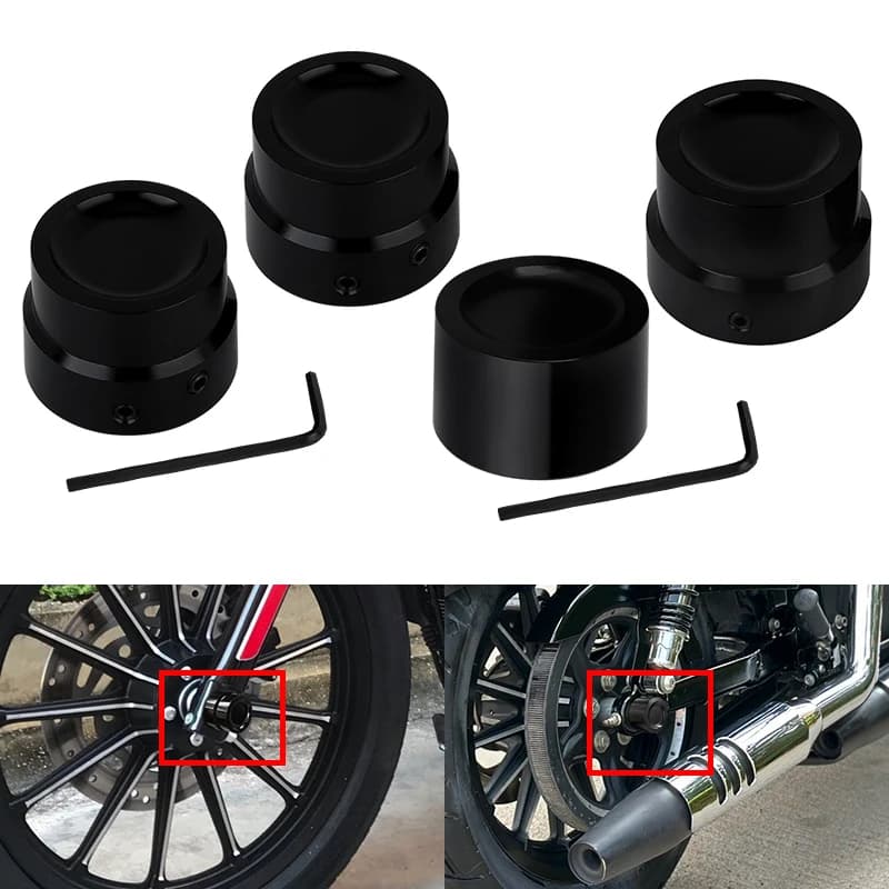 Moto Anteriore Asse Posteriore Dado Coperture Tappi Kit Parti Nere Per Harley Touring Dyna Sportster XL Road King Fat Bob Breakout FXSB