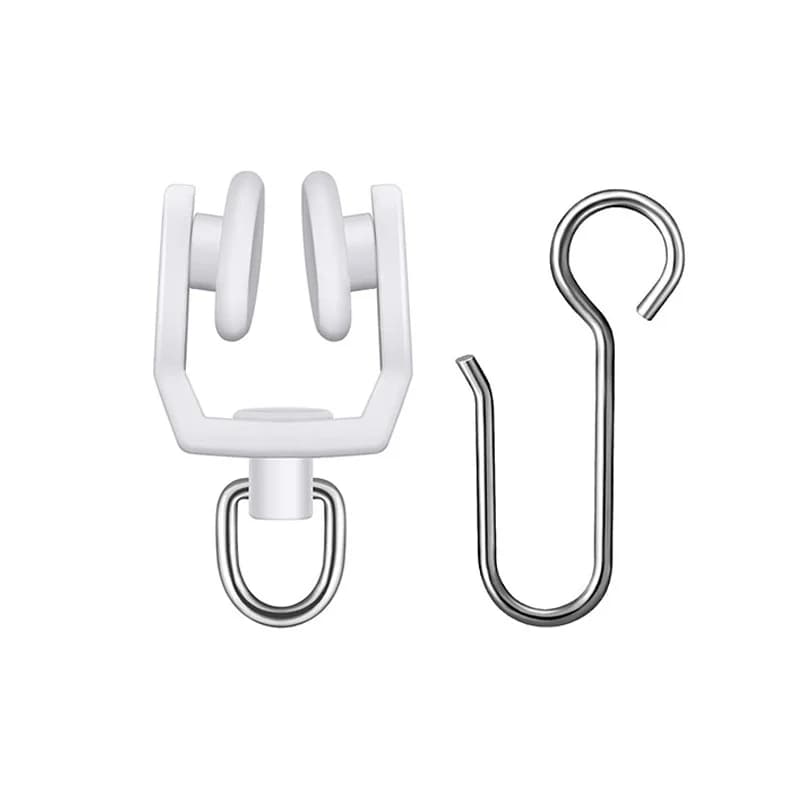 50Pcs Metal Curtain Track Hooks S Shaped Small Curtain Hooks Plastic Gliders Track Rollers Ceiling Curtain Track Hooks
